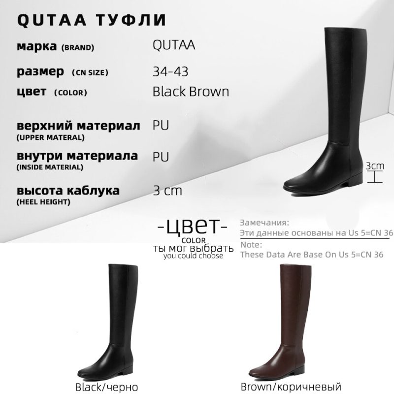 Vanessa's Knee High Women Boots PU Leather Zipper Women Shoes - Image 6