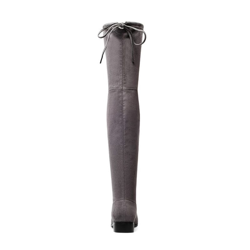 Vanessa's Ladies Shoes Square Low Heel Women Over The Knee Boots - Image 3