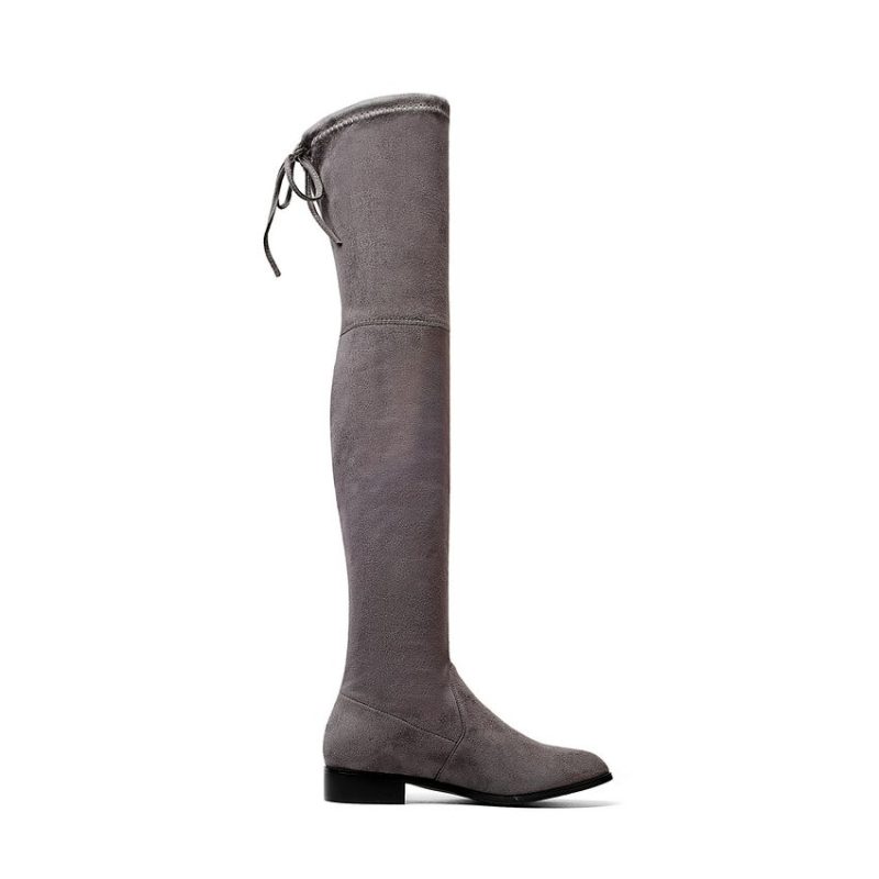 Vanessa's Ladies Shoes Square Low Heel Women Over The Knee Boots - Image 4