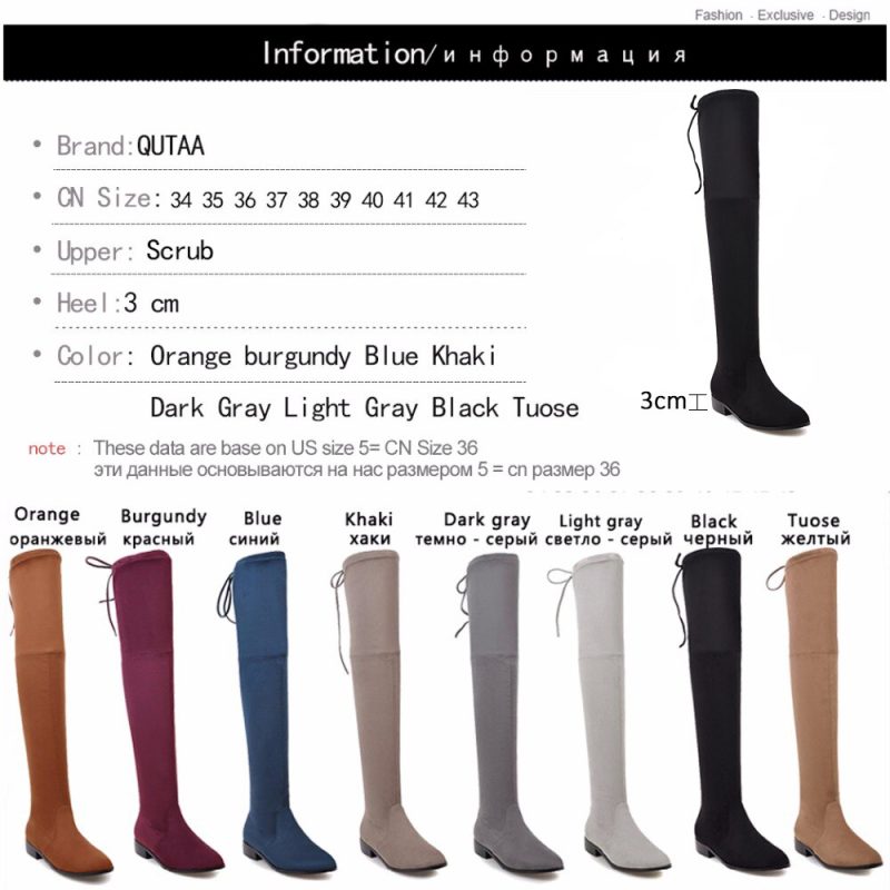 Vanessa's Ladies Shoes Square Low Heel Women Over The Knee Boots - Image 6