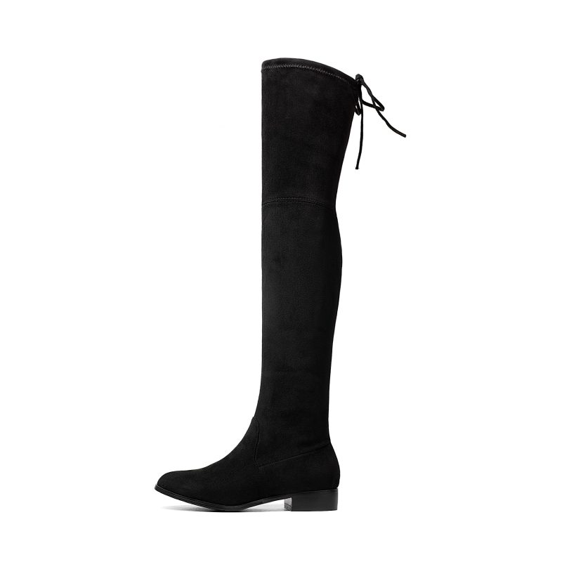Vanessa's Ladies Shoes Square Low Heel Women Over The Knee Boots - Image 2