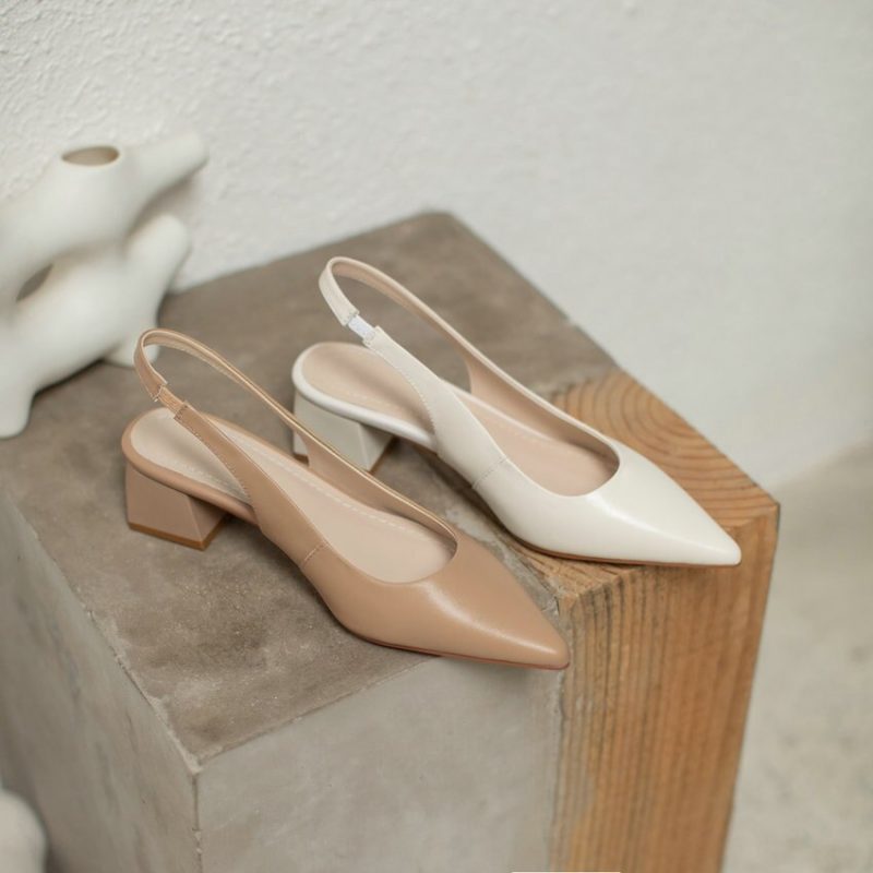 Vanessas Pointed Toe Back Strap Slingback Summer Women Pumps - Image 4