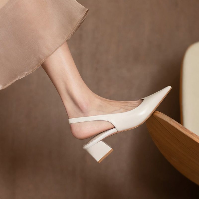 Vanessas Pointed Toe Back Strap Slingback Summer Women Pumps - Image 5