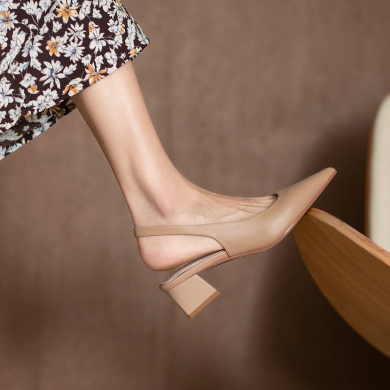 Vanessas Pointed Toe Back Strap Slingback Summer Women Pumps - Image 6