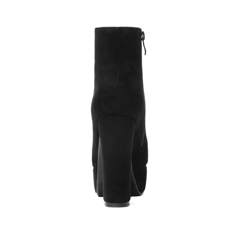 Vanessas's Women Ankle Boots Square High Heel Fashion Winter Shoes - Image 2