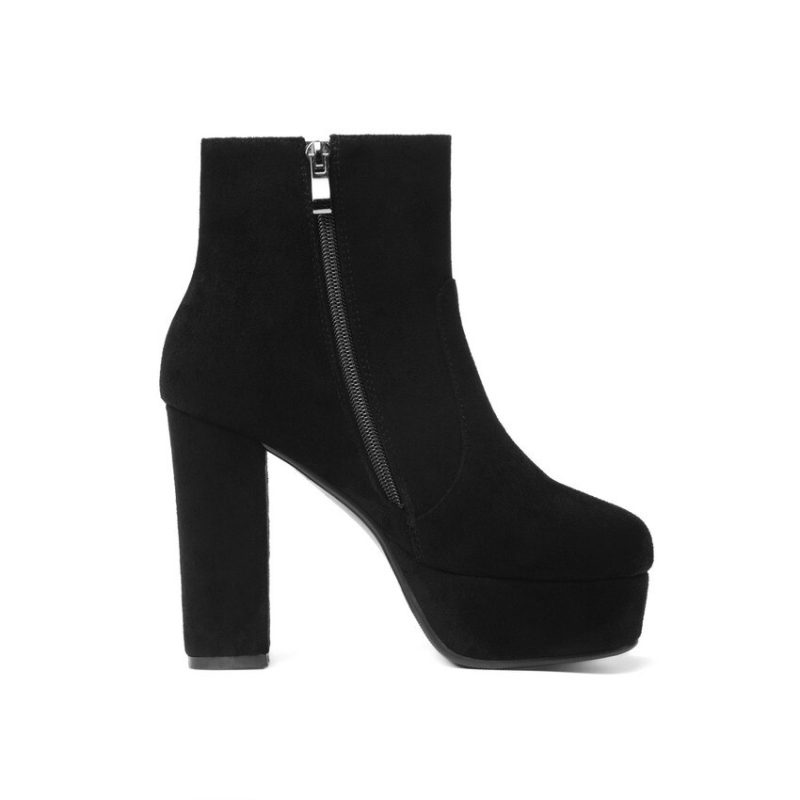 Vanessas's Women Ankle Boots Square High Heel Fashion Winter Shoes - Image 3
