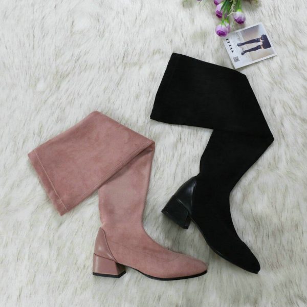 Vanessas Women Over The Knee Boots Autumn Winter Square Toe Women Shoes - Image 5