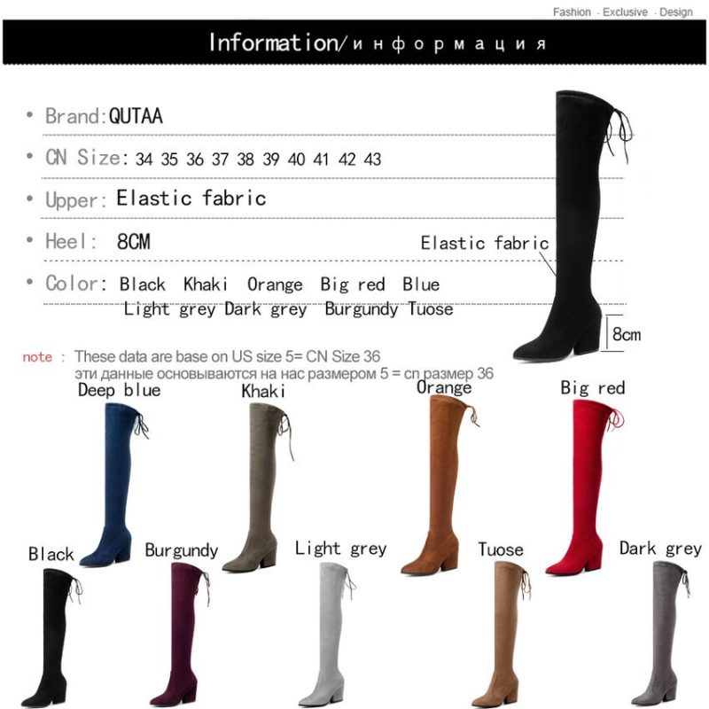 Vanessa's Women Shoes Over The Knee High Boots Pointed Toe Autumn Winter Shoes - Image 5