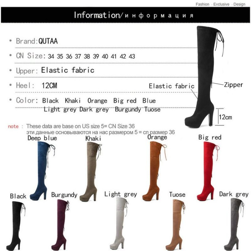 Vanessas Women Winter Shoes Platform Over The Knee High Shoes - Image 6