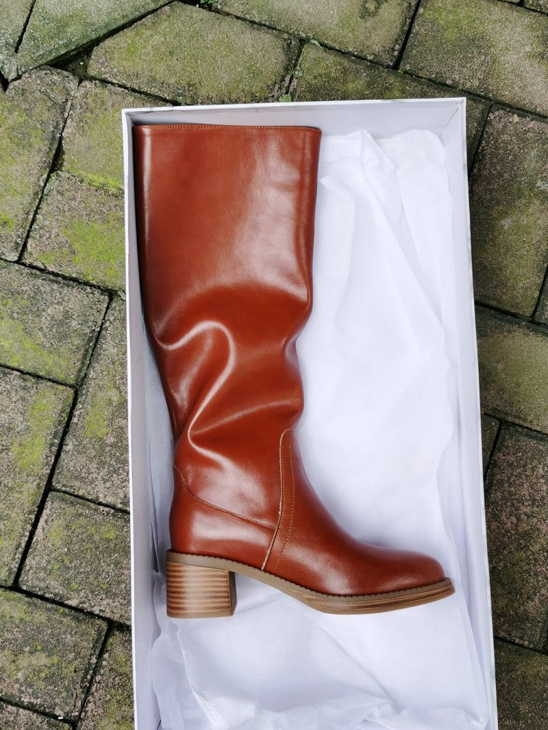 Vanessa's Fashion Women High Heels Knee Boots Platforms Casual Winter Boots - Image 4