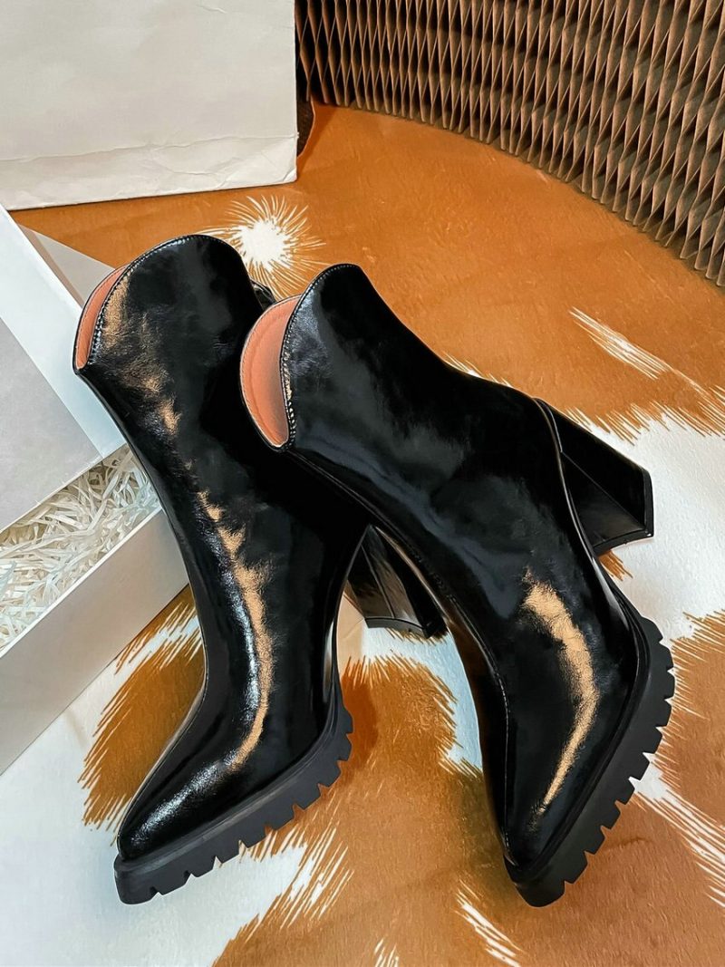 Vanessas 2023 Pointed Toe Thick High Heels Women Ankle Boots - Image 2