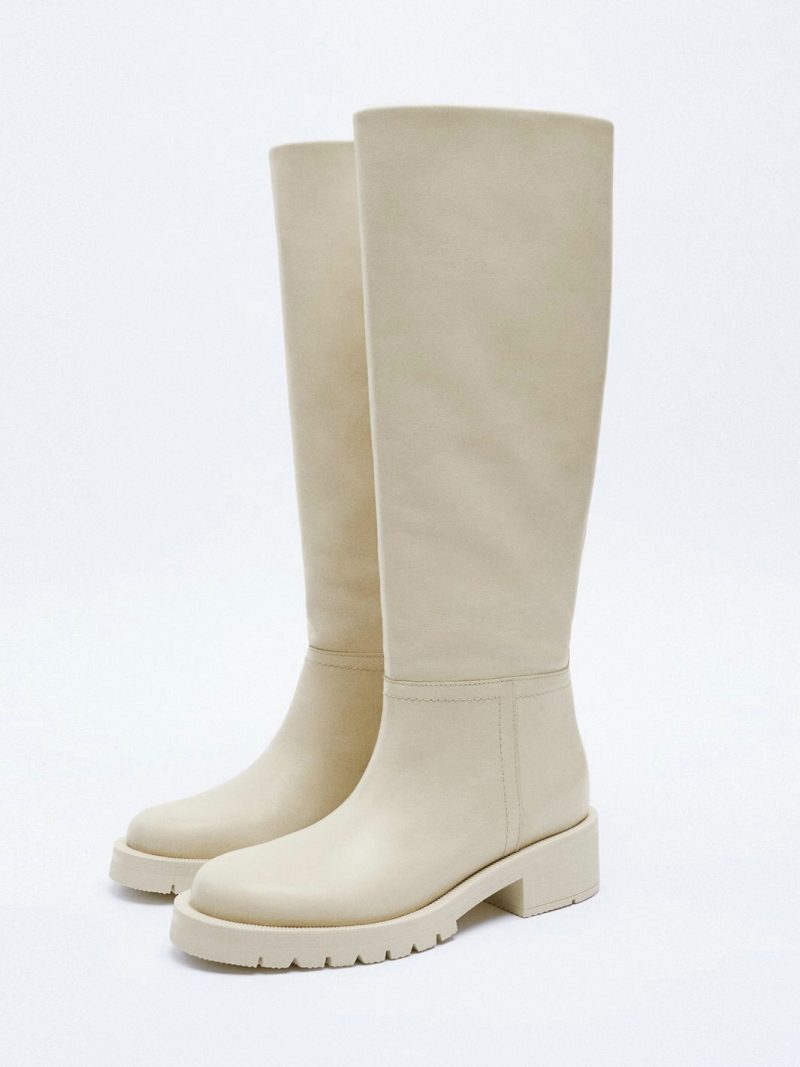 Vanessa's Women Fashion Genuine Leather Knee High Boots Casual Shoes Winter Woman Square Med Heels - Image 3