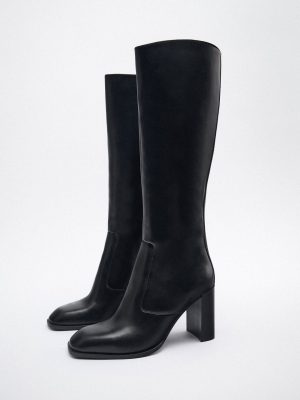 Vanessas 2023 Women Knee High Boots Genuine Leather High Heels