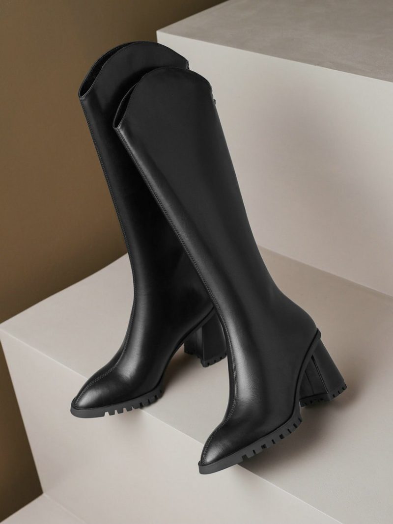 Vanessa's Women Knee High Boots High Quality Genuine Leather Motorcycle Boots - Image 3
