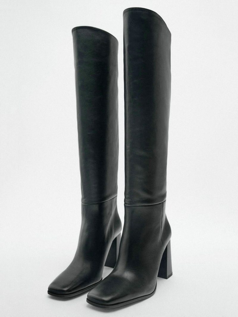 Vanessas 2023 Women Knee High Boots Square Toe Genuine Leather Long Boots - Image 6