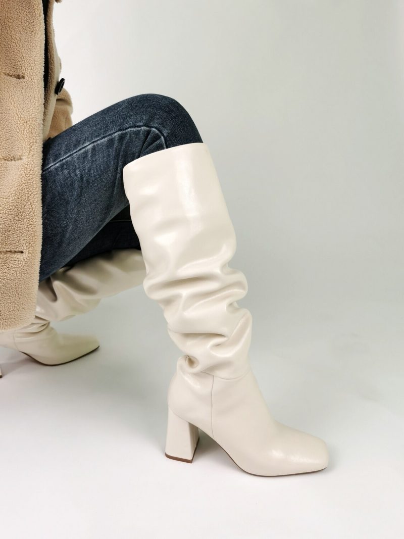 Vanessas 2023 Women Knee High Boots Square Toe Genuine Leather Long Boots - Image 2
