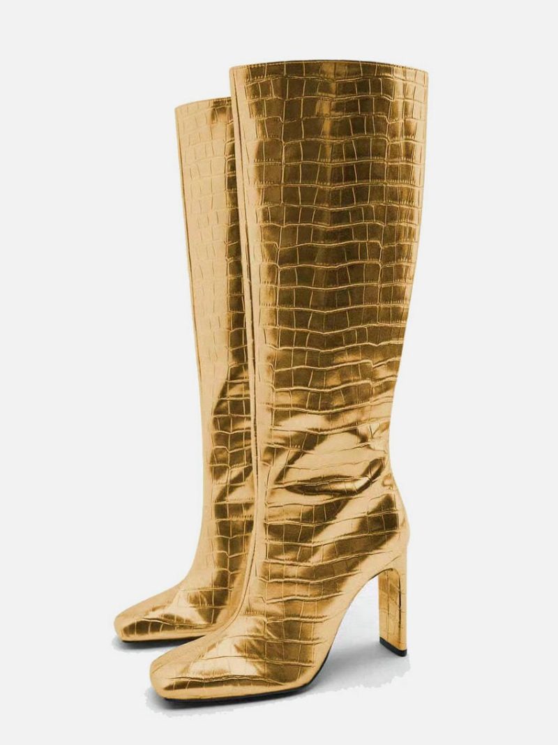 Vanessa's Thin High Heel Women Knee High Boots Microfiber Long Boots - Image 3