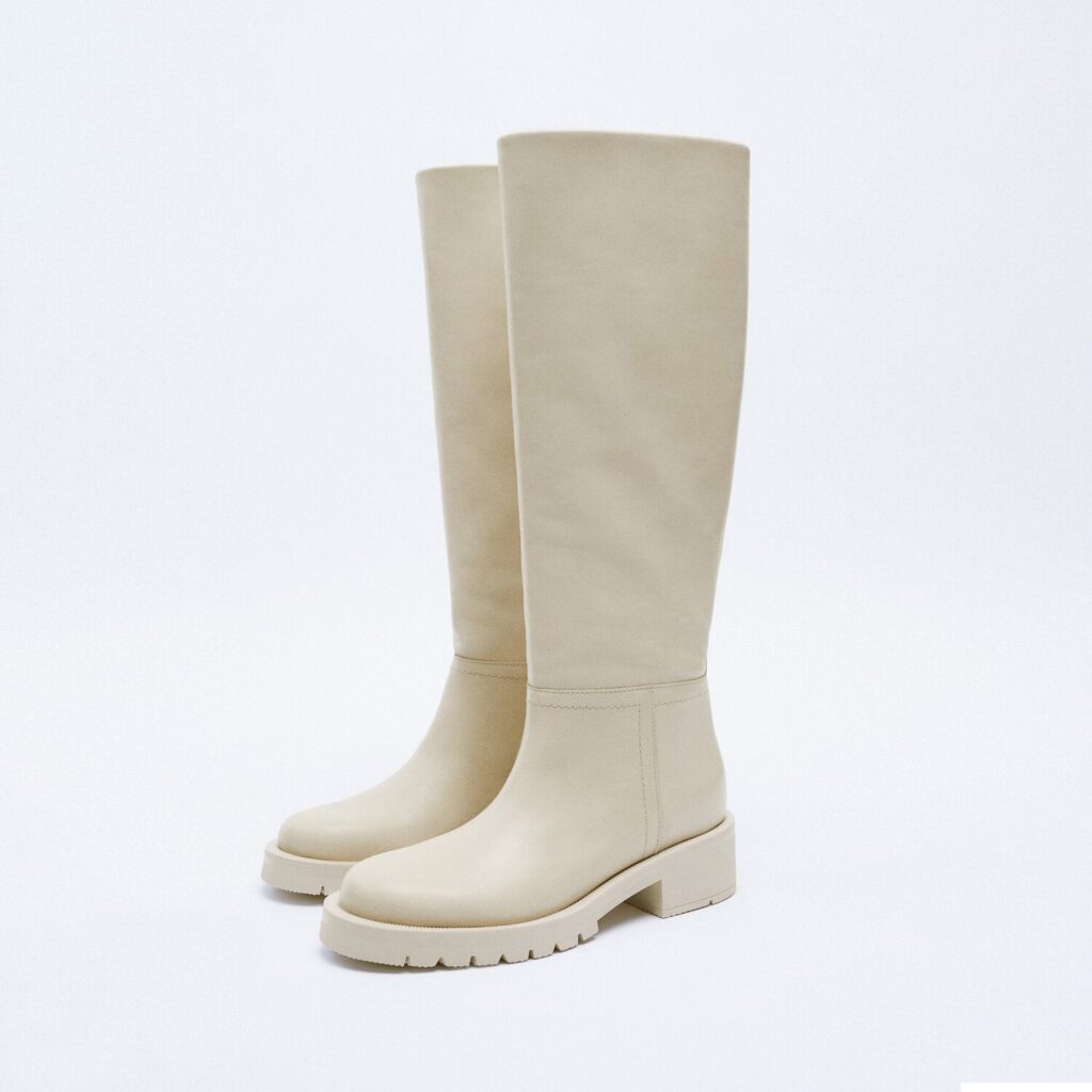 Vanessas Fashion Women Knee High Boots Full Cow Leather Warm Flats Thick High Heels - Image 5