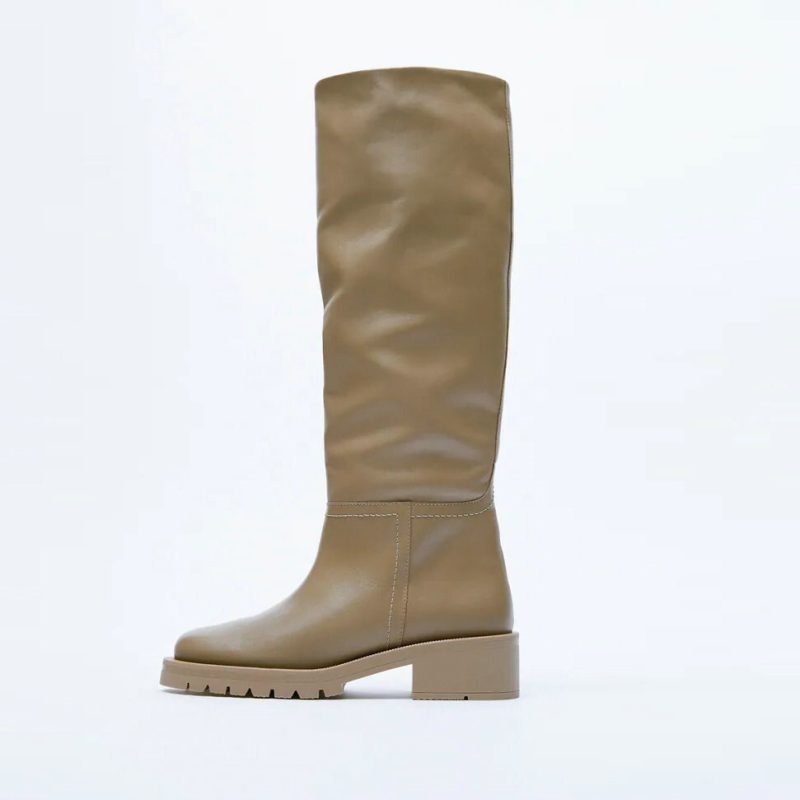 Vanessa's Fashion Women Knee High Boots Genuine Leather Warm Winter Thick Boots - Image 5