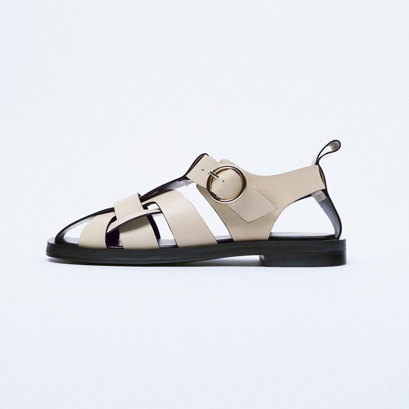 Vanessa's Women Genuine Leather Flats Heels Sandals Summer Round Toe Casual Sandals - Image 3