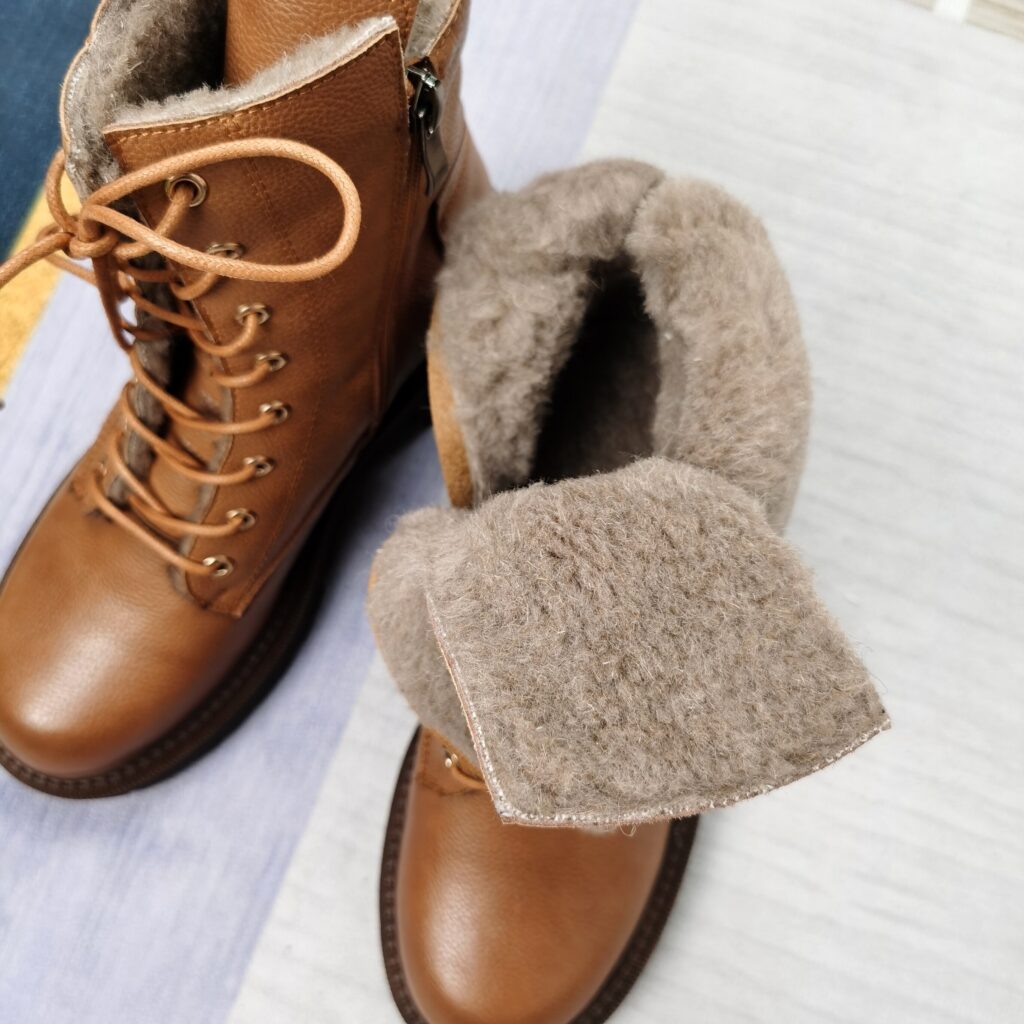Vanessas Women Ankle Boots Wool Fur Platform Fashion Warm Mid Heel Motorcycle Boots - Image 5