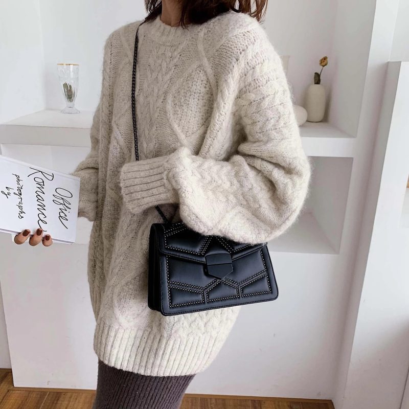 Rivet Chain Brand PU Leather Crossbody Bags For Women - Image 2