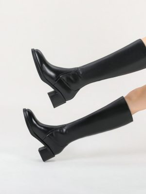 Vanessa’s Fashion Women High Heels Knee Boots Platforms Casual Winter Boots