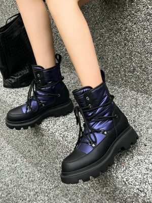 Vanessa’s Fashion Ankle Snow Boots Lace-Up Women Ankle Boots