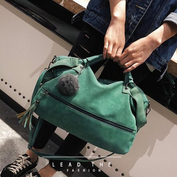 Scrub Shoulder Bags for Women Female Fashion Fur Ball Dames Tassel Lady Vintage Tassel Crossbody Bag - Image 2