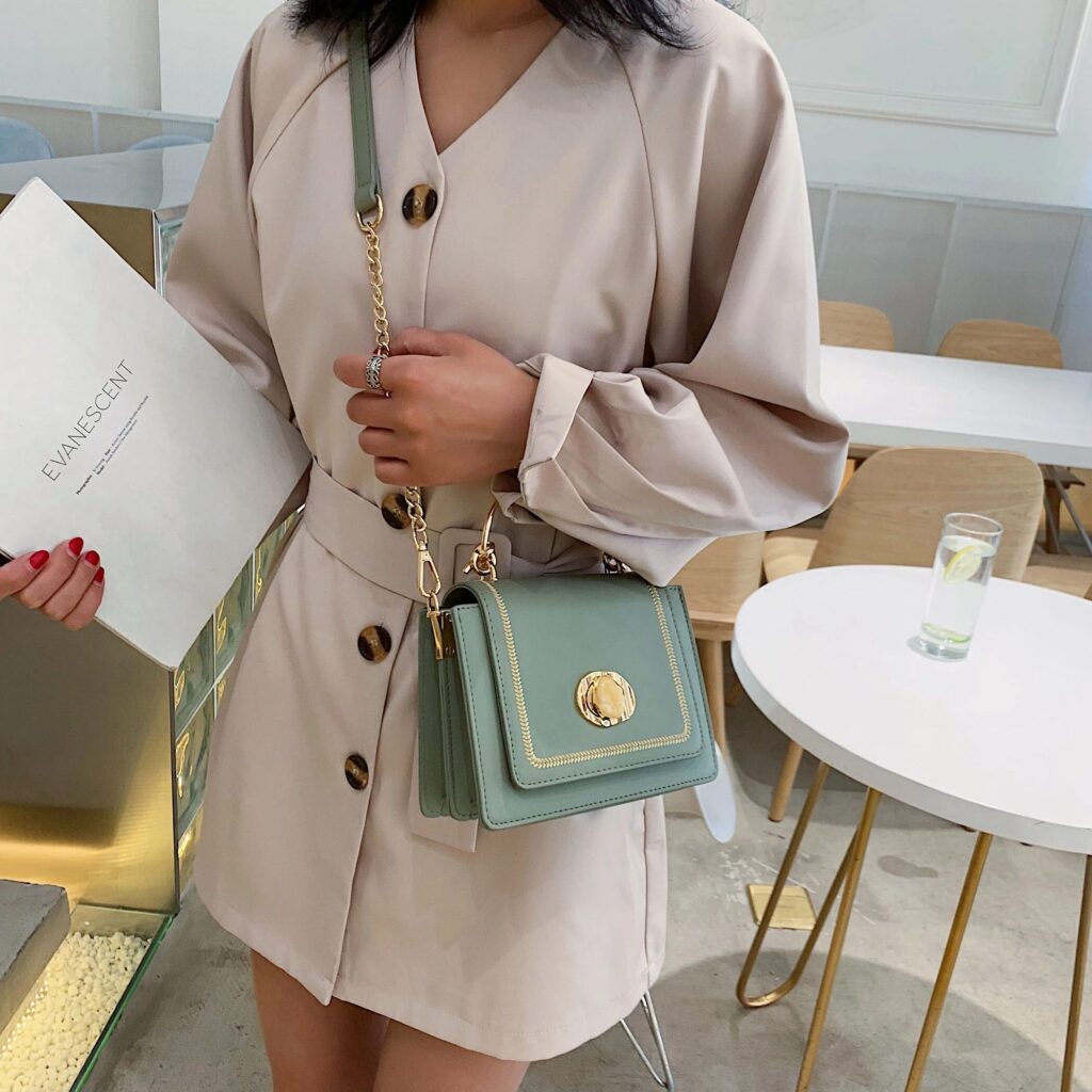 Solid Color Leather Mini Crossbody Bags For Women 2022 Summer Simple Shoulder Bag - Image 2