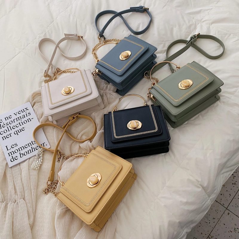 Solid Color Leather Mini Crossbody Bags For Women 2022 Summer Simple Shoulder Bag - Image 5