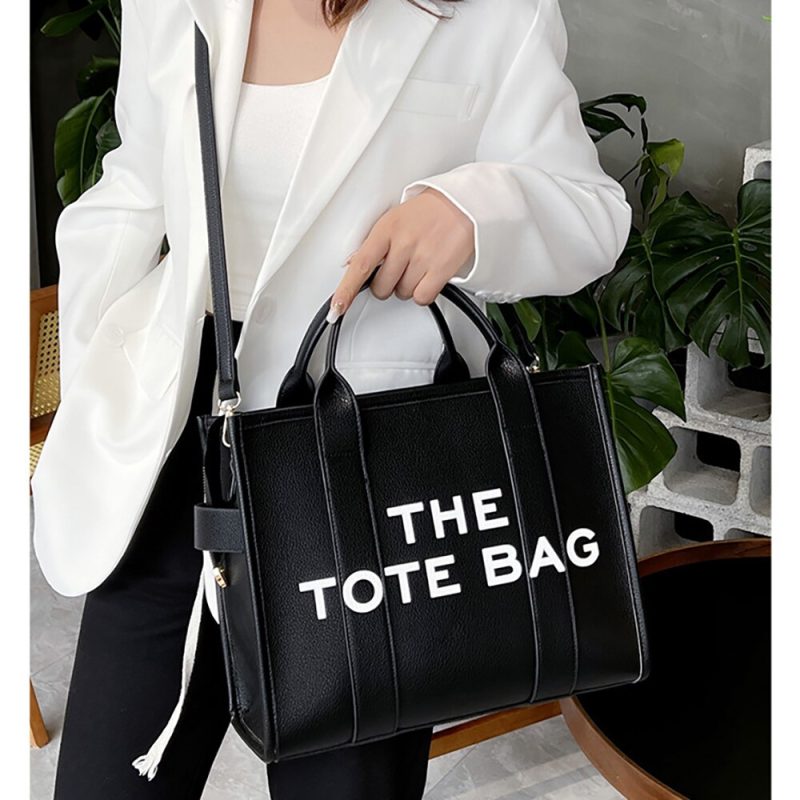 The Traveler Women's Tote Bag - Crossbody Solid Letter Print Large Leisure Handbag - Image 3