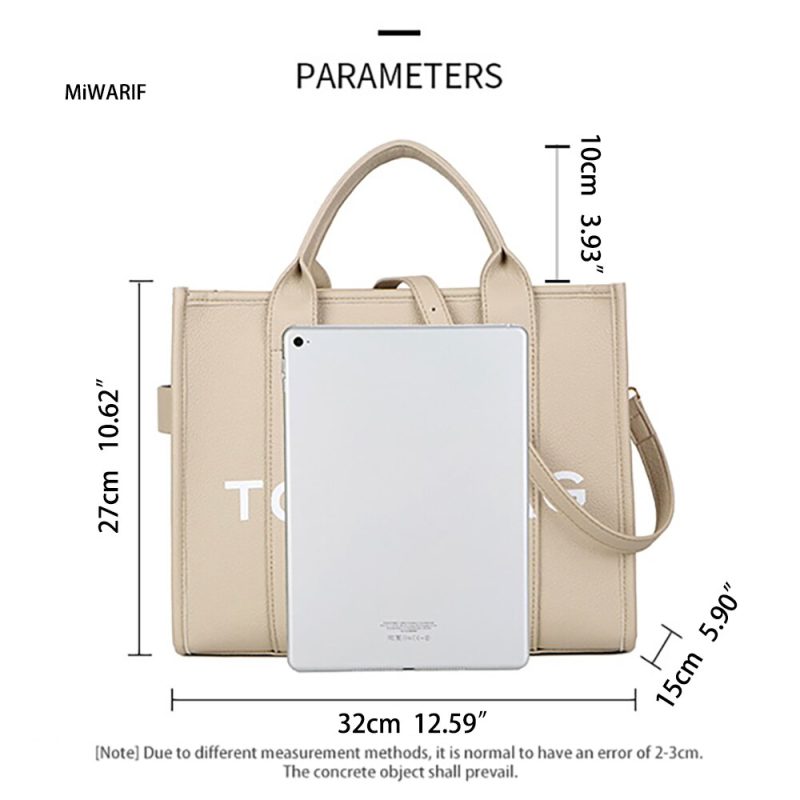 The Traveler Women's Tote Bag - Crossbody Solid Letter Print Large Leisure Handbag - Image 6