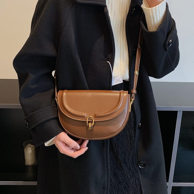 Women's Luxury PU Leather Crossbody Shoulder Bag - 2023 Trendy Small Vanessa Saddle Designer Handbags and Purses - Image 3