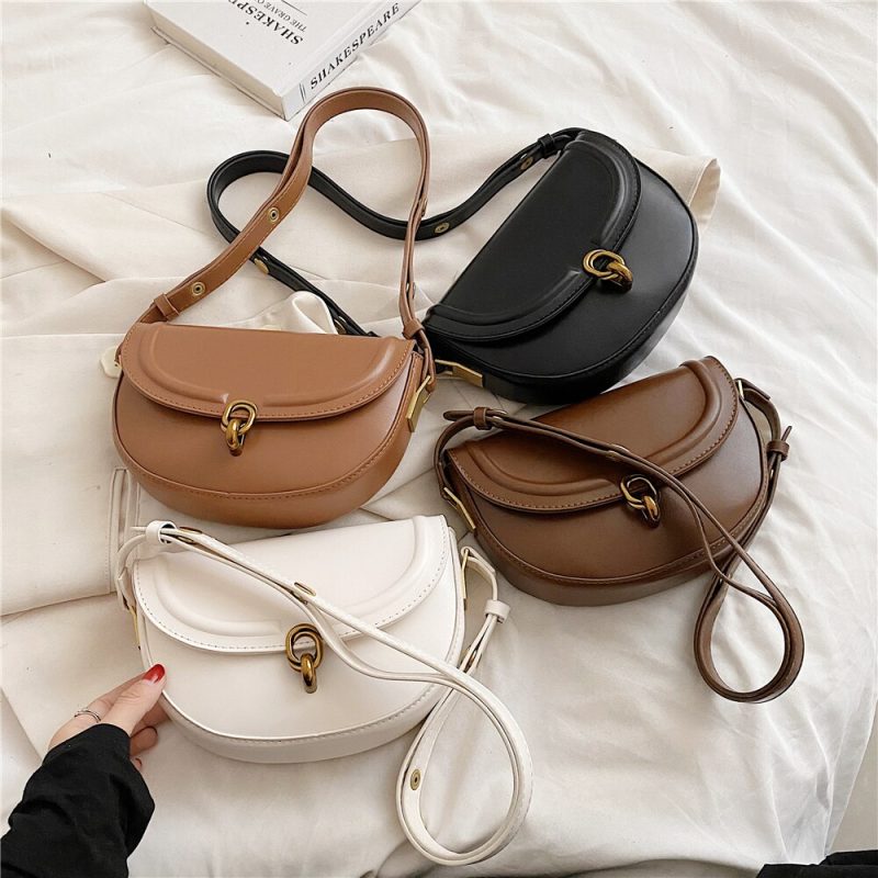 Women's Luxury PU Leather Crossbody Shoulder Bag - 2023 Trendy Small Vanessa Saddle Designer Handbags and Purses - Image 4