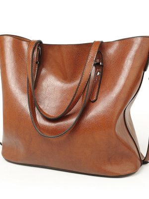 Women Handbag PU Women Bag Large Capacity Oil Wax Leather Shoulder Bag Tote Bag Crossbody Bag