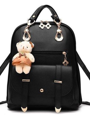 Vanessa’s Designer Preppy Style PU Leather Backpack