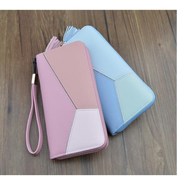 New Fashion Women Wallets PU Leather Zipper Wallet Women's Long Design Purse Clutch Wrist Brand Mobile Bag - Image 2