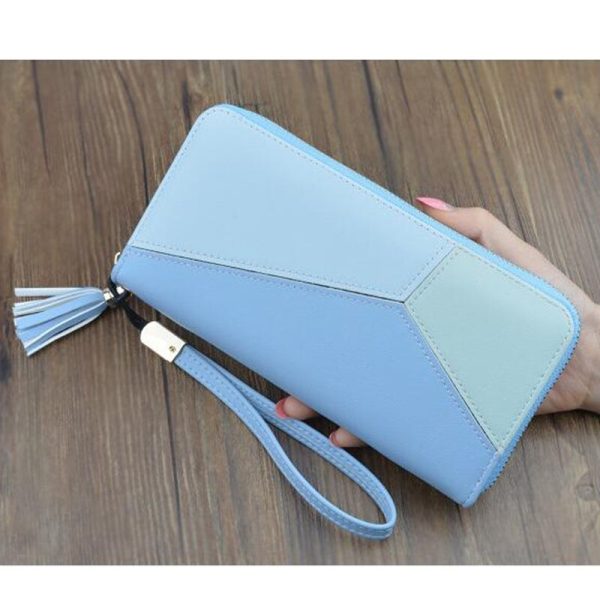 New Fashion Women Wallets PU Leather Zipper Wallet Women's Long Design Purse Clutch Wrist Brand Mobile Bag - Image 4