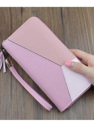 New Fashion Women Wallets PU Leather Zipper Wallet Women’s Long Design Purse Clutch Wrist Brand Mobile Bag