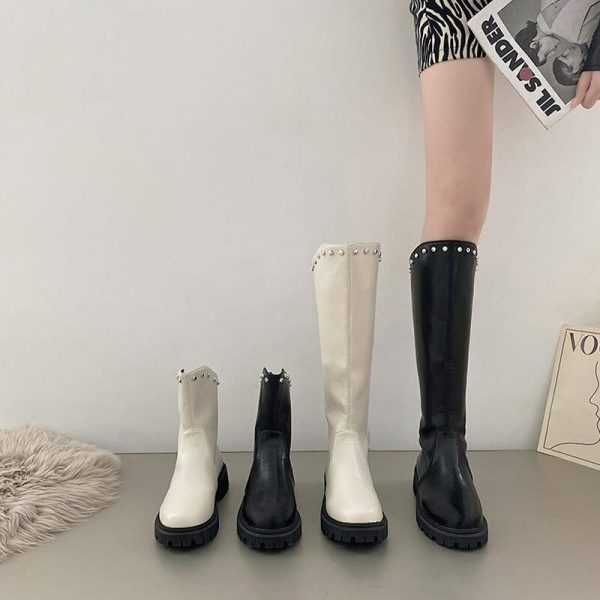 Vanessas Women Ankle Boots PU Flat Female Long Boots