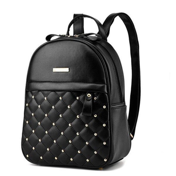 Vanessa's Chic Beaded PU Leather Women's Backpack - Image 2