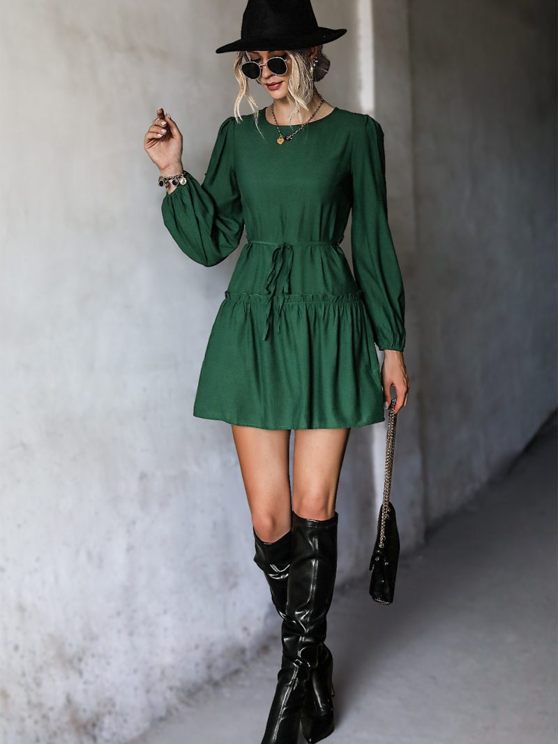 Popular Women Clothing Ruffled Long Sleeve Dress - Image 3