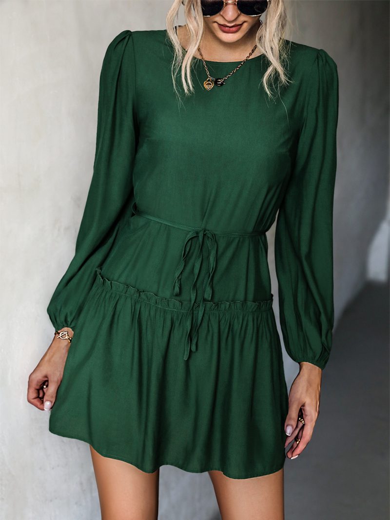 Popular Women Clothing Ruffled Long Sleeve Dress - Image 5
