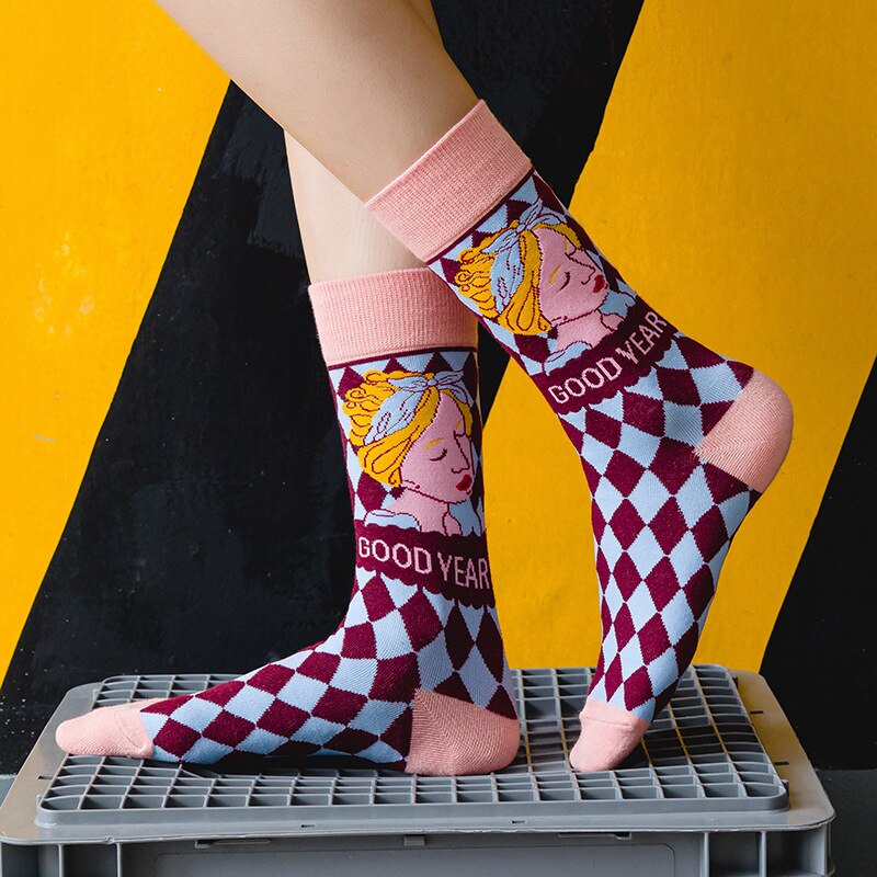 Vanessa's Colorful Vintage Knitted Socks for Women's Cool Style - Image 3
