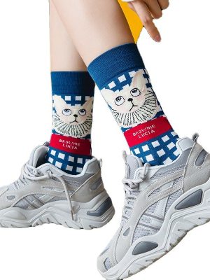 Vanessa’s Colorful Vintage Knitted Socks for Women’s Cool Style