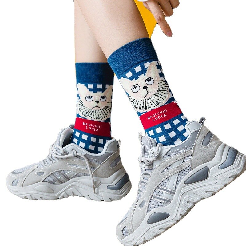 Vanessa's Colorful Vintage Knitted Socks for Women's Cool Style