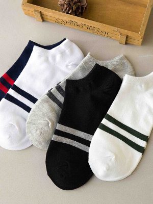 5 Pair Spring Summer Unisex Striped Socks 6 Colors