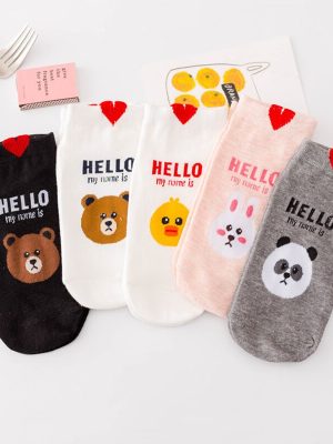 Vanessa’s Cartoon Animal Women’s Socks – Pack of 5 Pairs