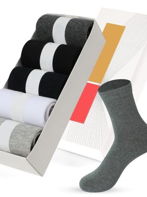 High Quality Men Cotton Socks New Casual Business Breathable Man Long Sock – 5 Pairs Pack